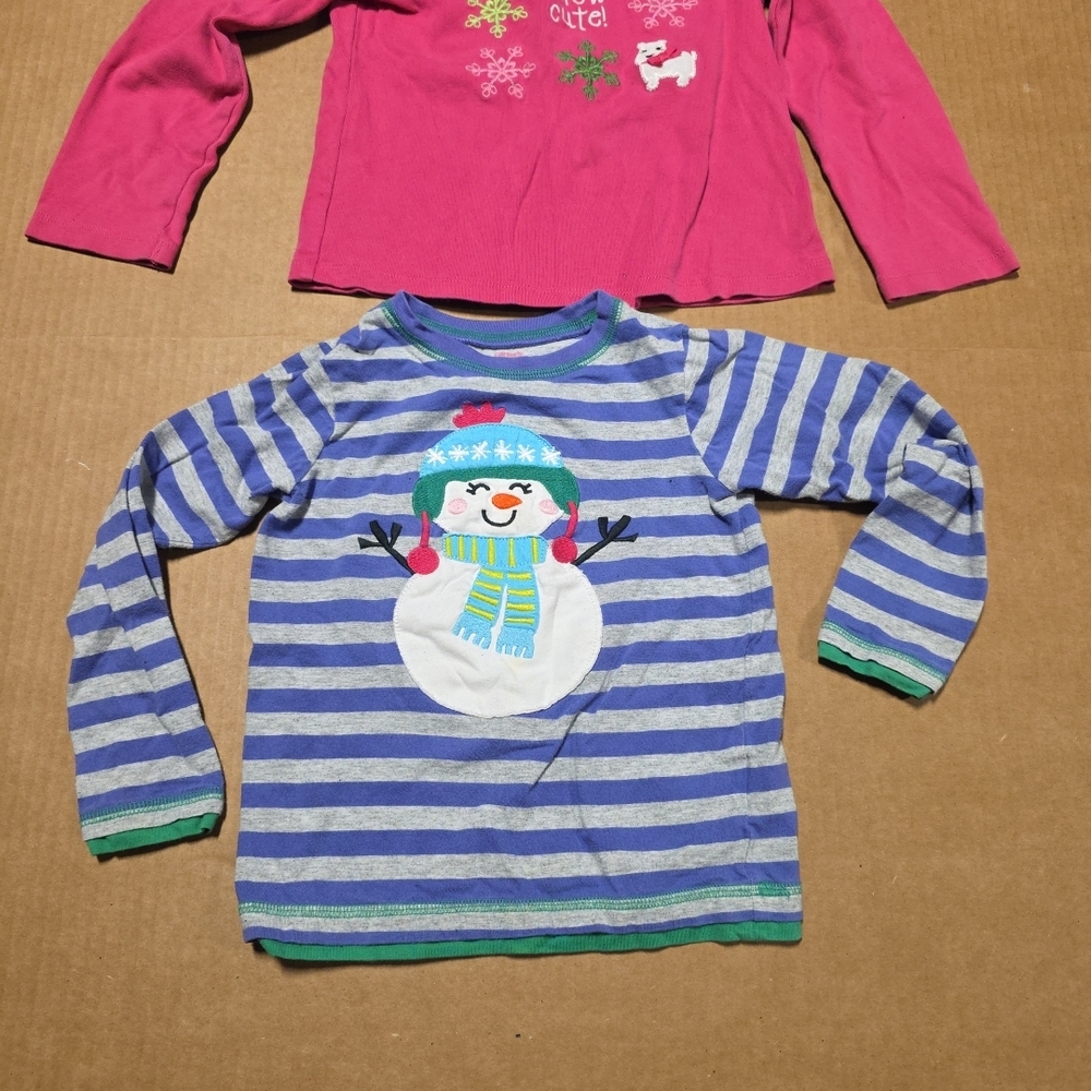 Carters long-sleeve TOP snowman SHIRT & Gymboree LS Christmas Top 2 For 1 5T